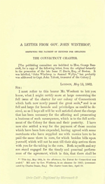 Winthrop, Gov John Jr- Connecticut Charter Letter (PDF)
